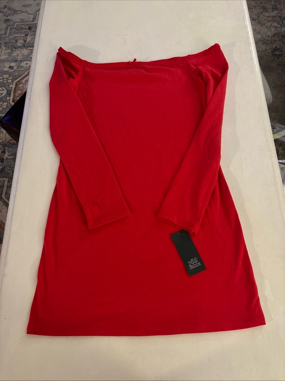 wild fable Red Long Sleeve off the shoulder dress Size L